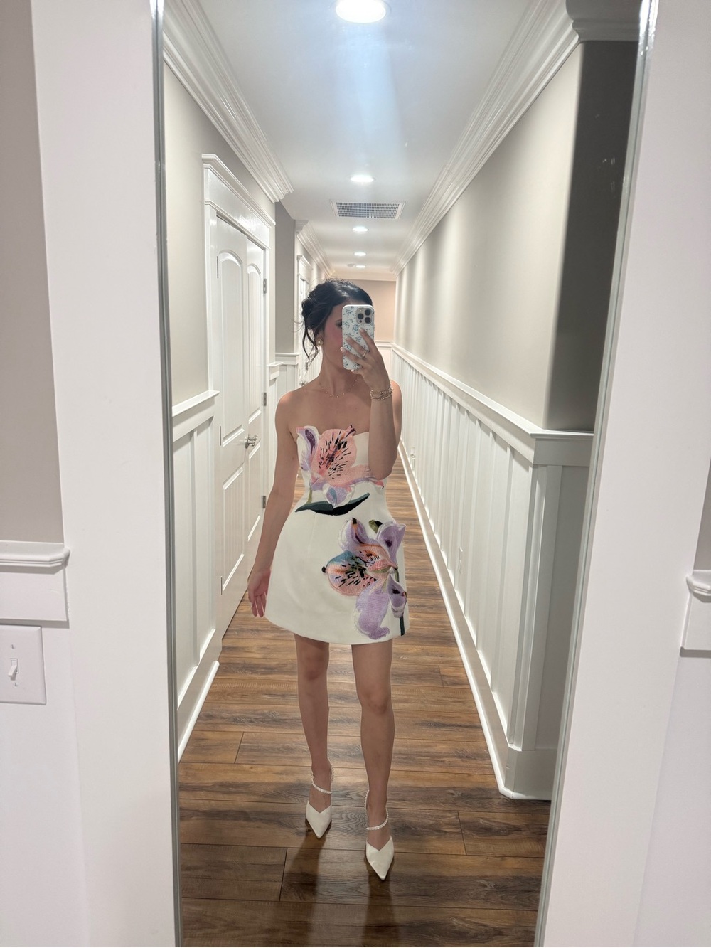 Leo Lin Rosario Floral Appliqué Bustier Mini Dress - Picture 2 of 2